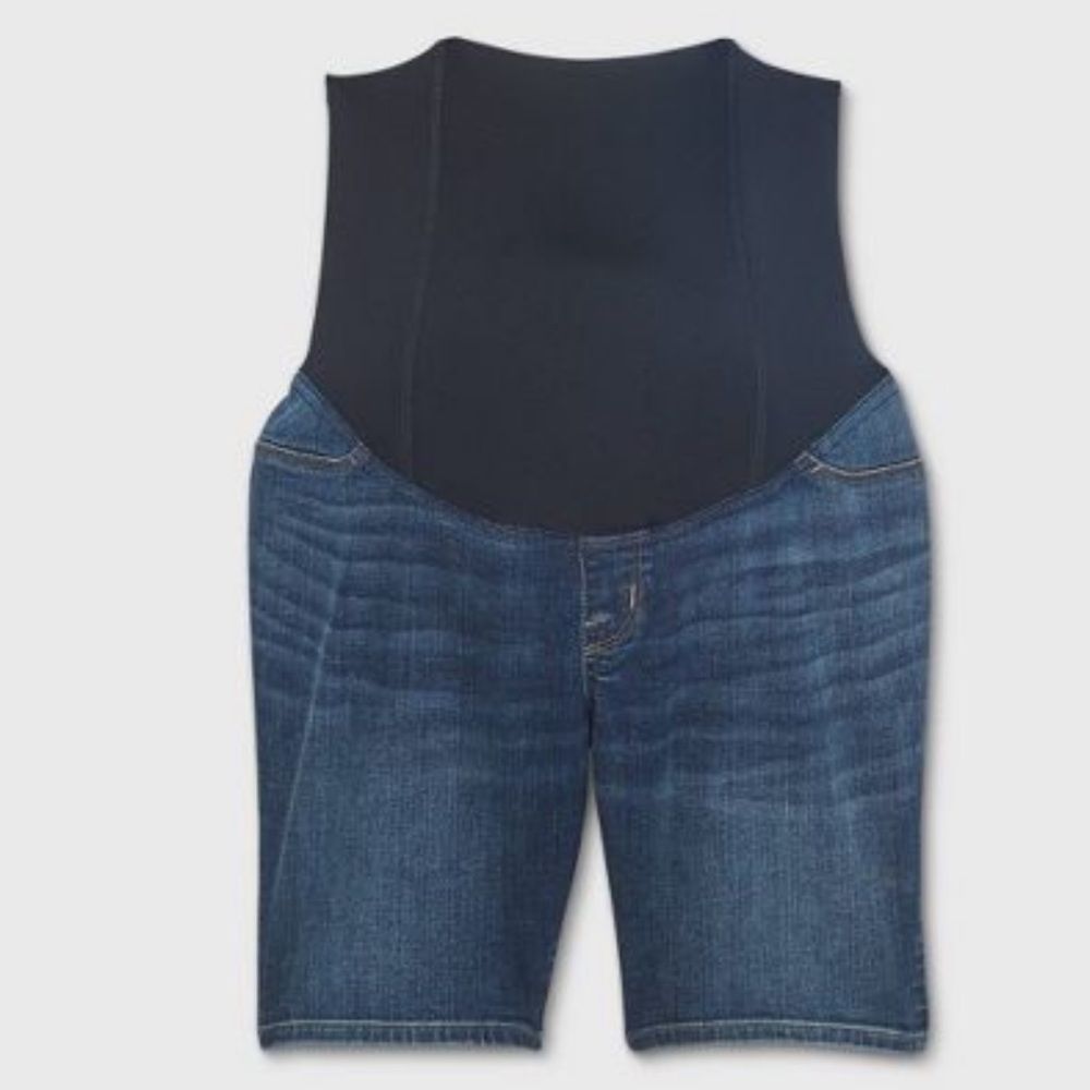 Crossover Panel Bermuda Maternity Jean Shorts - Isabel Maternity NWT size 6
